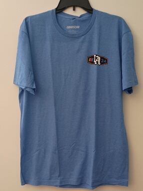 Nascar Blue Short Sleeve Tee with Small Chest Patch